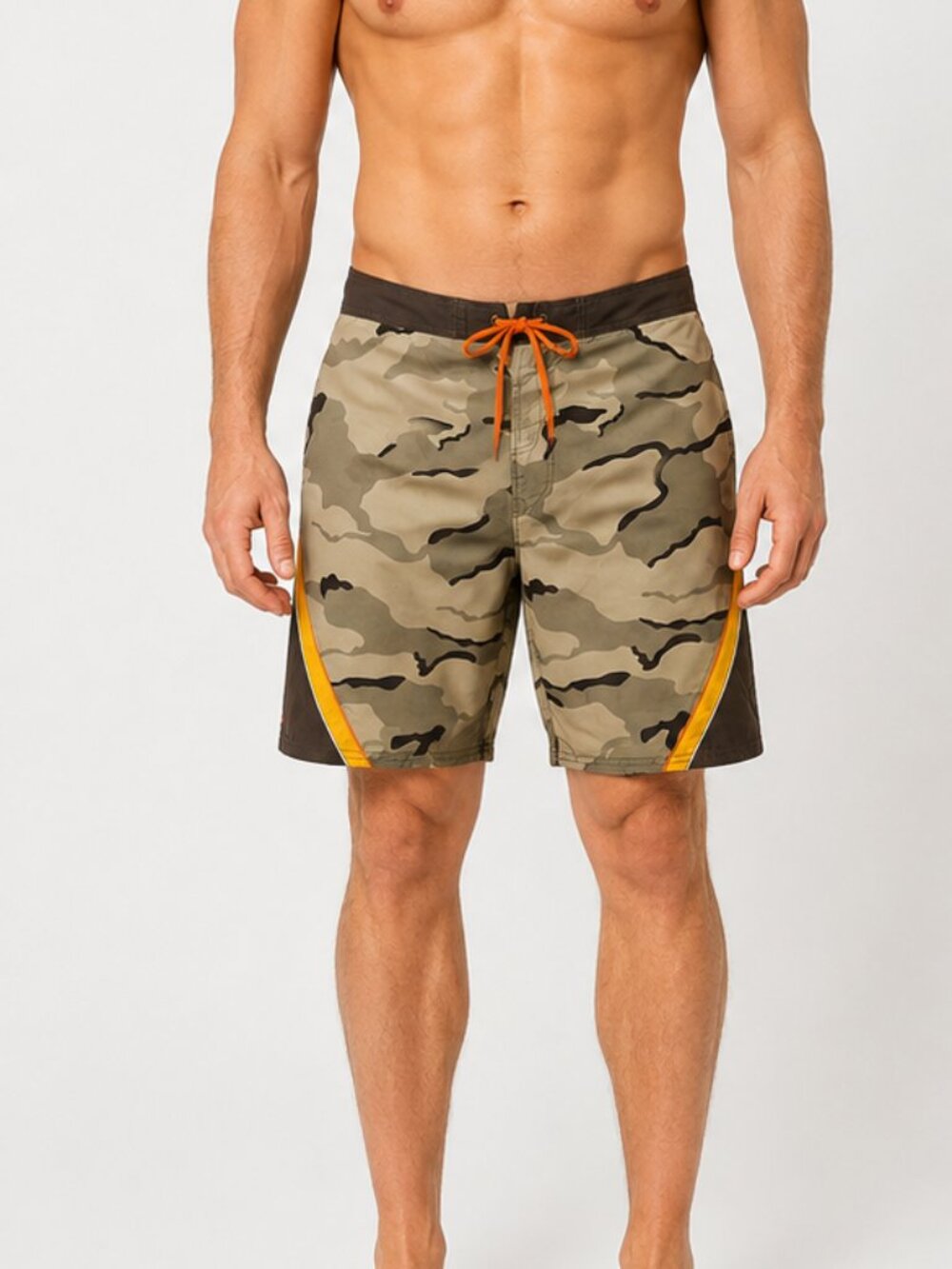 Brody Men's Board Shorts Size 38 Camo Orange Swim Trunks Mesh Lined